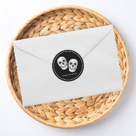 Gothic Schedel Huwelijkssticker Ronde Sticker