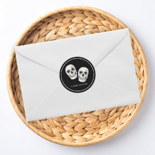 Gothic Schedel Huwelijkssticker Ronde Sticker