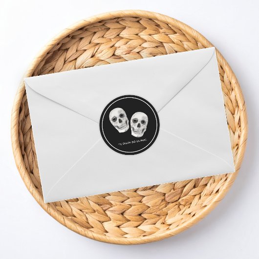 Gothic Schedel Huwelijkssticker Ronde Sticker