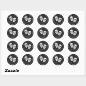 Gothic Schedel Huwelijkssticker Ronde Sticker (Vel)