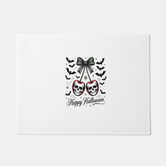 Gothic Schedel Kers Halloween Deurmat (Voorkant)