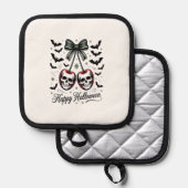 Gothic Schedel Kers Halloween Pannenlap (Voorkant / Achterkant)