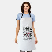 Gothic Schedel Kers Halloween Schort (Gedragen)