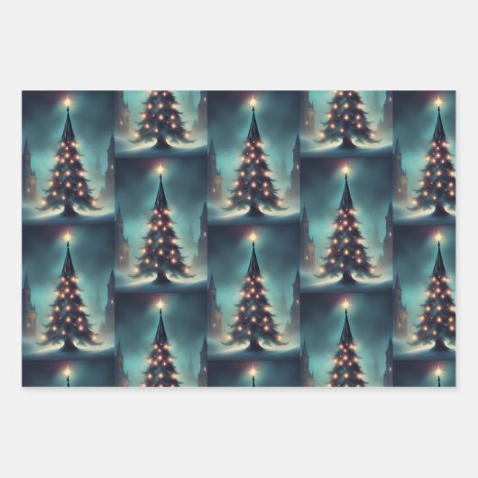 Gothic schedel kerst inpakpapier (Voorkant)