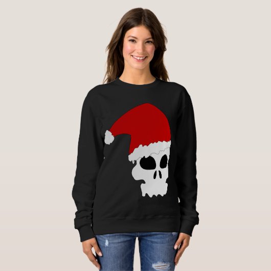 gothic schedel kerst vrouwen sweatshirt (Voorkant volledig)