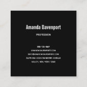 Gothic schedel met rode bloemen en gouden bladeren vierkante visitekaartje (Achterkant)