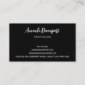 Gothic schedel met rode bloemen en gouden bladeren visitekaartje (Achterkant)