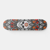 Gothic schedel - Oranje schaats Skateboard (Horizontaal)