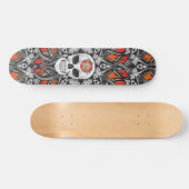 Gothic schedel - Oranje schaats Skateboard (Horizontaal)