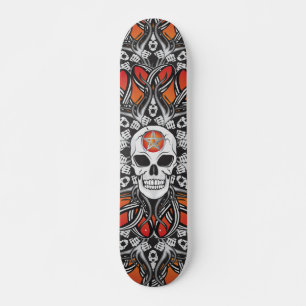 Gothic schedel - Oranje schaats Skateboard