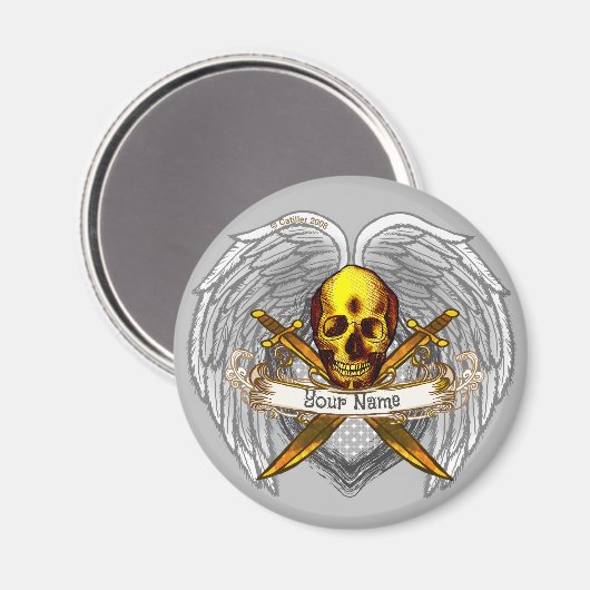 Gothic schedel Pirate Magnet (Voorkant / Achterkant)