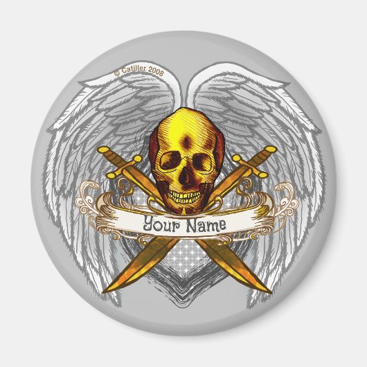 Gothic schedel Pirate Magnet (Voorkant)