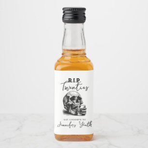 Gothic Schedel RIP Twintigers Whiskey Verjaardagsf Likeurfles Etiket