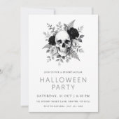 Gothic Schedel & Rozen Halloween Kaart (Voorkant)