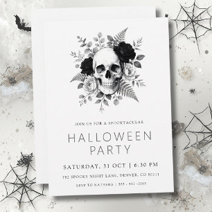 Gothic Schedel & Rozen Halloween Kaart