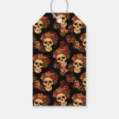 Gothic schedel Rozen zwart bruiloft dank u Cadeaulabel (Achterkant)