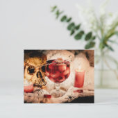 Gothic Schedel Scene Halloween Briefkaart (Staand voorkant)