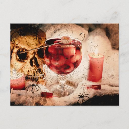 Gothic Schedel Scene Halloween Briefkaart (Voorkant)