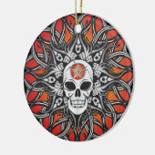 Gothic schedel - Sinaasappel Keramisch Ornament (Links)