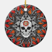 Gothic schedel - Sinaasappel Keramisch Ornament (Achterkant)