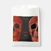 Gothic schedel Sinaasappel zwart Halloween Dank u Bedankzakje (Voorkant)