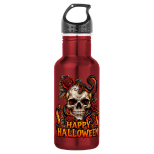 Gothic Schedel Slang Halloween Mok – Griezeldonker Waterfles