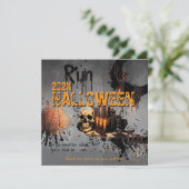 Gothic Schedel Spiegel Halloween Kaart (Staand voorkant)