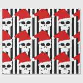 Gothic schedels Dragen Kerstmis Kerstman hoeden Cadeaupapier (Vlak)