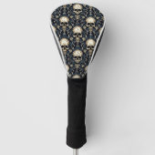 Gothic schedels en blauwe bloemen golfheadcover (Voorkant)