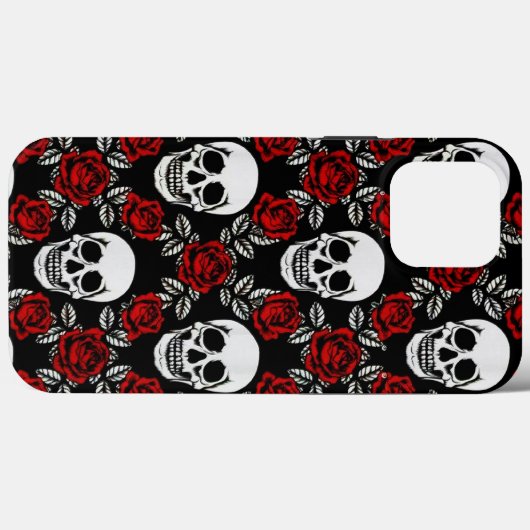 Gothic schedels en Rozen Case-Mate iPhone Case (Achterkant (horizontaal))