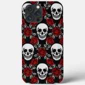 Gothic schedels en Rozen Case-Mate iPhone Case (Achterkant)