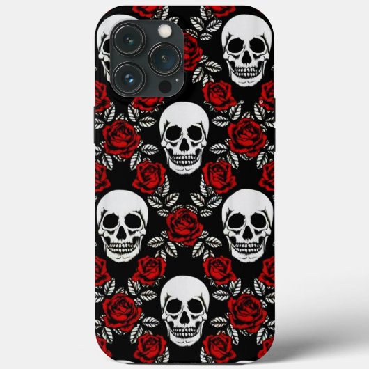 Gothic schedels en Rozen Case-Mate iPhone Case (Achterkant)