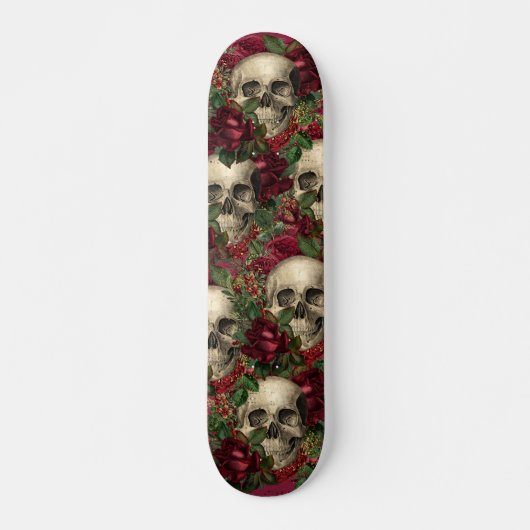  Gothic Schedels en Rozen Persoonlijk Skateboard (Voorkant)