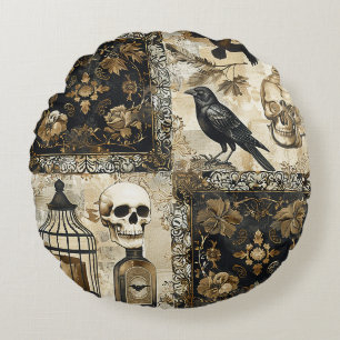 Gothic schedels en vogelkooien Rond Kussen