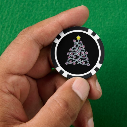 Gothic schedels Kerstboom Poker Chips (Hand)
