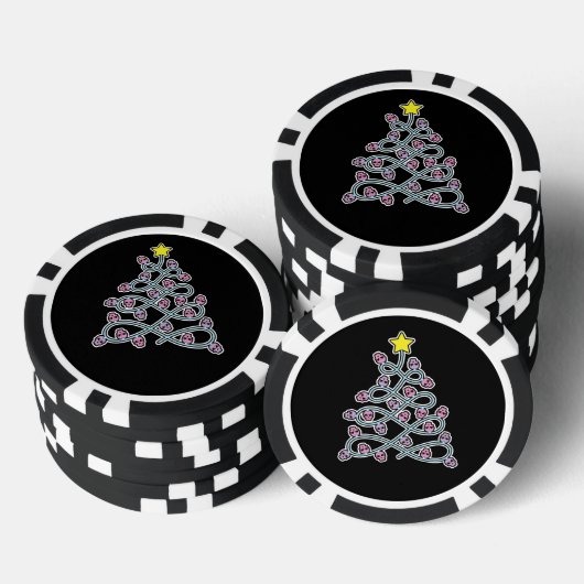 Gothic schedels Kerstboom Poker Chips (Opstapeling)