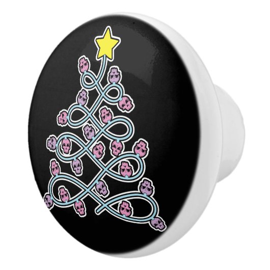 Gothic Schedels Kerstboomknop Keramische Knop (Rechts)
