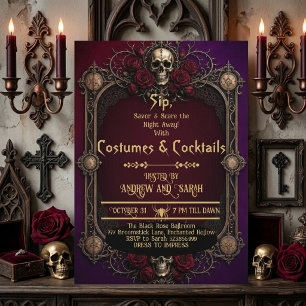 Gothic Schedels Kostuums & Cocktails Crimson Roses Kaart