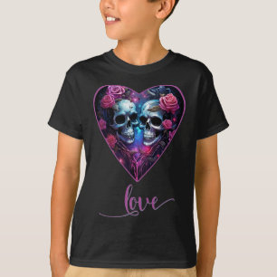 Gothic Schedels Liever voor Valentijnsdag Liefde R T-shirt