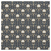 Gothic Schedels met Blauwe Bloemen Stof (Swatch)