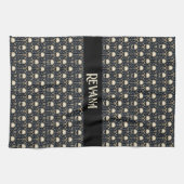 Gothic Schedels met Blauwe Bloemen Theedoek (Horizontaal)