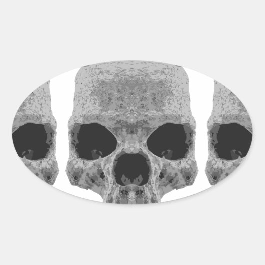 gothic schedels ovale sticker (Voorkant)