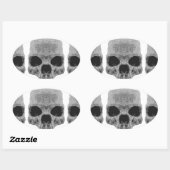 gothic schedels ovale sticker (Vel)