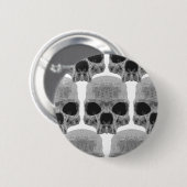 gothic schedels ronde button 5,7 cm (Voorkant /achterkant)