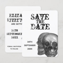 Gothic Schedels Trouw Save The Date Kaart