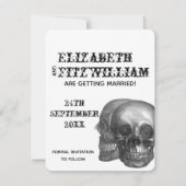 Gothic Schedels Trouwen Save The Date Kaart (Achterkant)