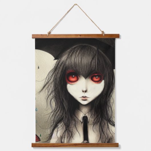 Gothic School Girl Hangend Wandkleed (Voorkant)