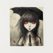 Gothic School Girl Hanging Tapestry Wandkleed (Voorkant)