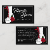 Gothic Script Boot Black Tattoo Artist Visitekaartje (Voorkant / Achterkant)