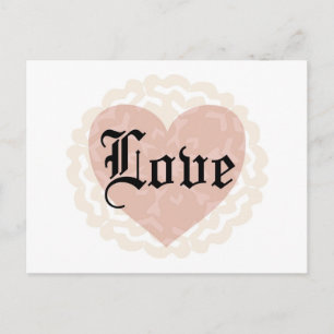 Gothic Script Love with Heart Briefkaart